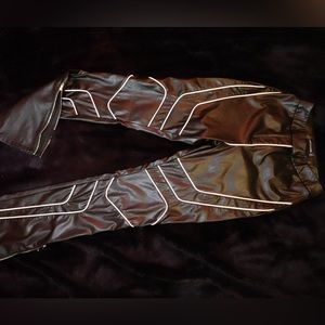 Faux Leather motorcycle straight leg pants (size 2)